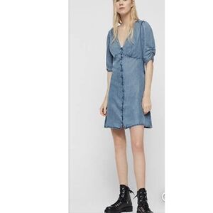 ALL SAINTS KOTA DENIM BLUE DRESS Fit And Flair SIZE Small EUC